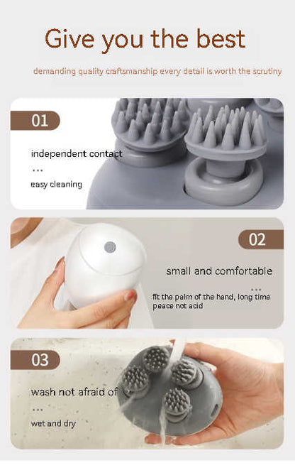 Green Mini Electric Head Massager - Portable 3D Massage Device, Waterproof, Multifunctional Relaxation & Pet V888-ELOSUNG13674