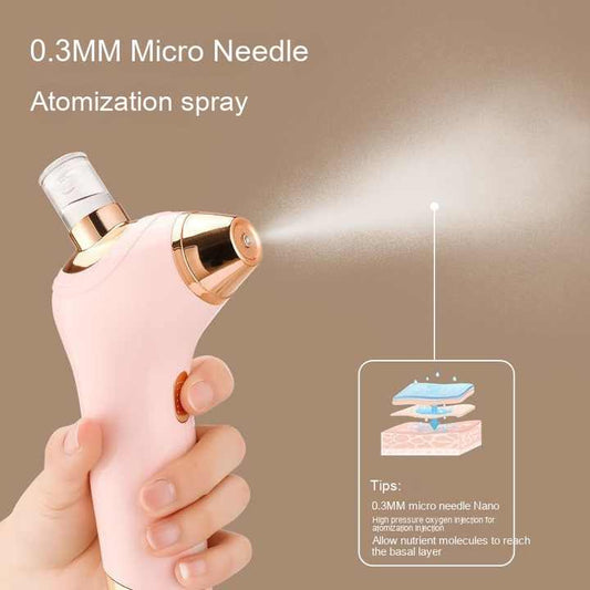 Pink Portable Oxygen Injector for Face Hydration and Skin Rejuvenation, 40ml USB Rechargeable Atomizer V888-ELOSUNG13682
