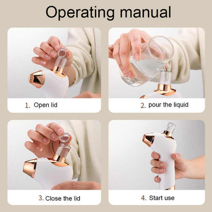 Pink Portable Oxygen Injector for Face Hydration and Skin Rejuvenation, 40ml USB Rechargeable Atomizer V888-ELOSUNG13682