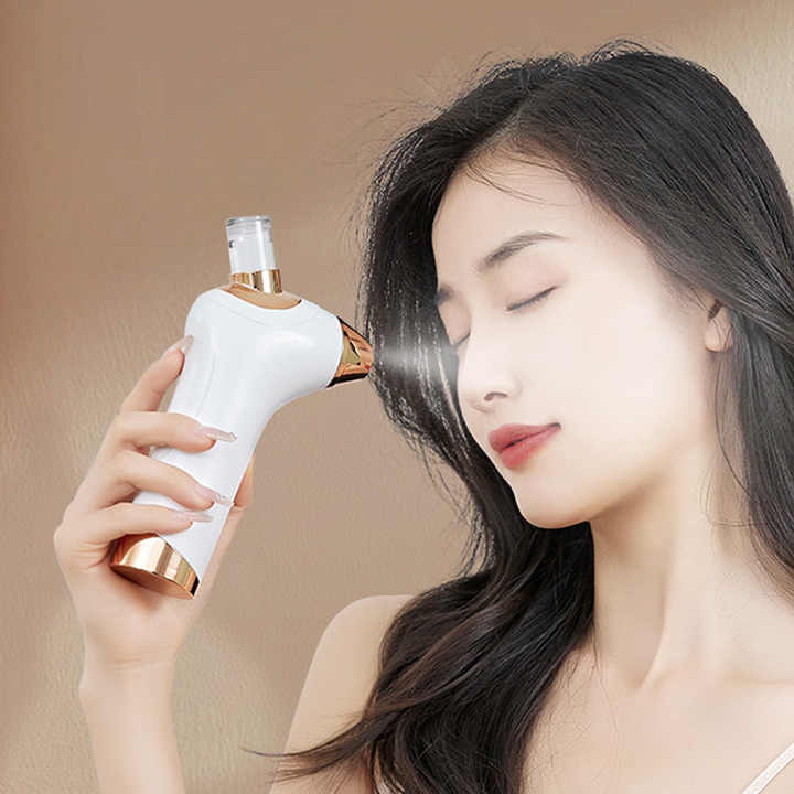 Pink Portable Oxygen Injector for Face Hydration and Skin Rejuvenation, 40ml USB Rechargeable Atomizer V888-ELOSUNG13682
