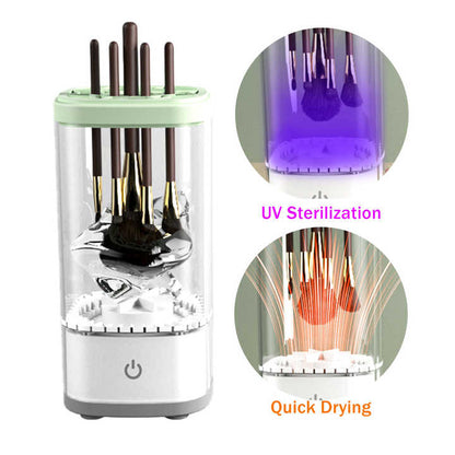 White Electric Makeup Brush Cleaner and Dryer - USB Automatic Household Cleaning Device with UV Sterilization V888-ELOSUNG13694