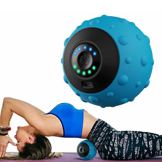 Black Vibrating Massage Ball - Deep Tissue Muscle Relaxation & Recovery Tool - Portable Electric Massager V888-ELOSUNG13696