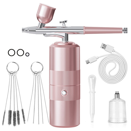 Pink Portable Oxygen Infusion Nano Spray Facial Beauty Instrument - High Pressure Needle-Free Skin Care Mist V888-ELOSUNG13701