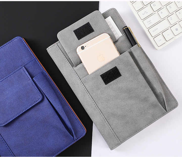 Blue A5 Multi-Functional PU Leather Notebook with Pockets - Office Planner and Journal V888-ELOSUNG13747