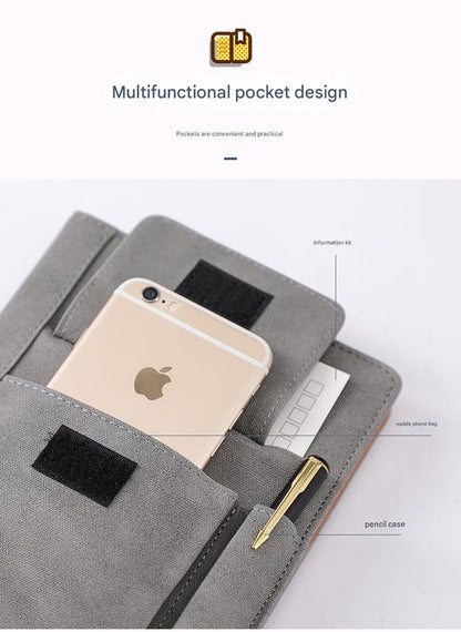 Blue A5 Multi-Functional PU Leather Notebook with Pockets - Office Planner and Journal V888-ELOSUNG13747