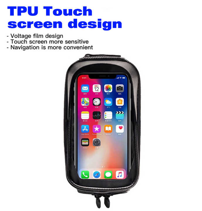 Waterproof Bicycle Phone Frame Bag with Sun Visor, TPU Touchscreen, and Storage Pockets for Road and Mountain V888-ELOSUNG13761