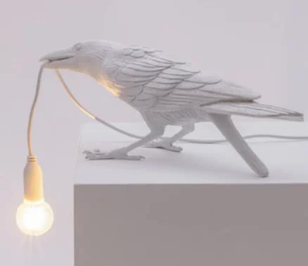 White Bird Sitting Shape Nordic Resin Bird Wall Lamp - Creative Animal Bedside Decorative USB Night Light, V888-ELOSUNG13813