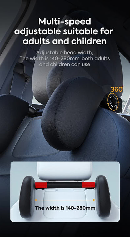 Black Adjustable 3D Memory Foam Car Seat Headrest with Side Support, Universal Neck Pillow for Travel Comfort V888-ELOSUNG13819