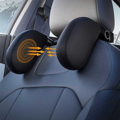 Light Gray Adjustable 3D Memory Foam Car Seat Headrest with Side Support, Universal Neck Pillow for Travel V888-ELOSUNG13822