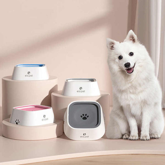 Blue Anti-Spill Floating Pet Water Bowl for Dogs and Cats - 1L Capacity, Splash-Proof and Anti-Wet Mouth V888-ELOSUNG13854