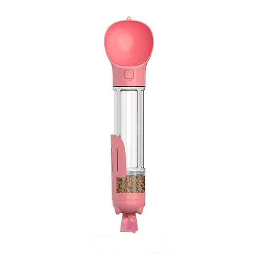 Pink 500ml Portable Pet Water Bottle | Multifunctional Travel Pet Feeder | Outdoor Dog Drinking Bottle with V888-ELOSUNG13871