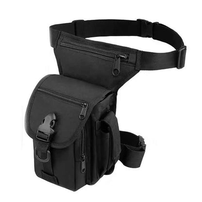 Black Tactical Outdoor Leg Bag - 900D Durable Multi-Layer Waist Pack for Cycling, Fishing, and Security V888-ELOSUNG13906