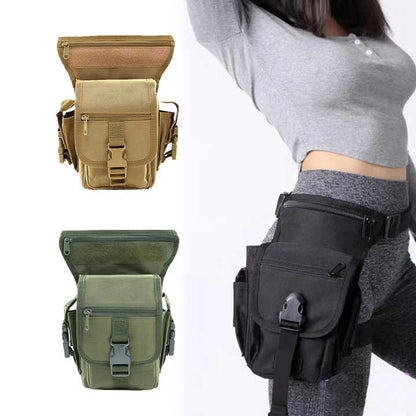 Black Tactical Outdoor Leg Bag - 900D Durable Multi-Layer Waist Pack for Cycling, Fishing, and Security V888-ELOSUNG13906