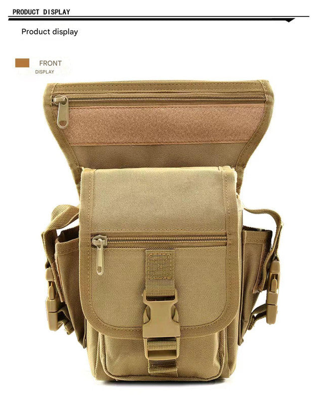 Black Tactical Outdoor Leg Bag - 900D Durable Multi-Layer Waist Pack for Cycling, Fishing, and Security V888-ELOSUNG13906