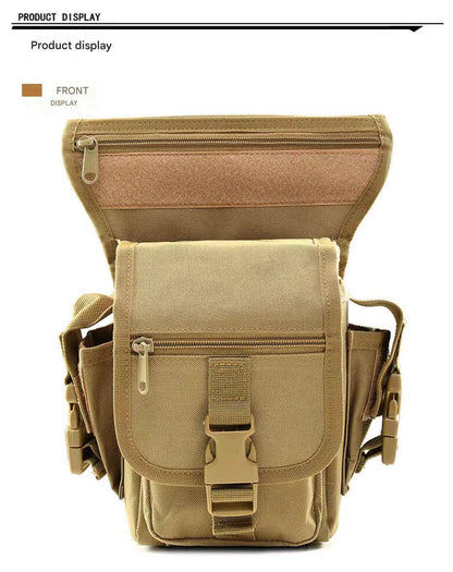 Black Tactical Outdoor Leg Bag - 900D Durable Multi-Layer Waist Pack for Cycling, Fishing, and Security V888-ELOSUNG13906