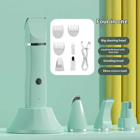 Light Green 4-in-1 Pet Grooming Electric Clippers - Professional Rechargeable Trimmer for Dogs & Cats, Paw, V888-ELOSUNG13928