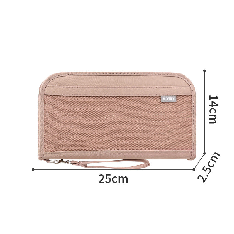 Pink Portable RFID Blocking Travel Passport Holder with Large Capacity V888-ELOSUNG13953