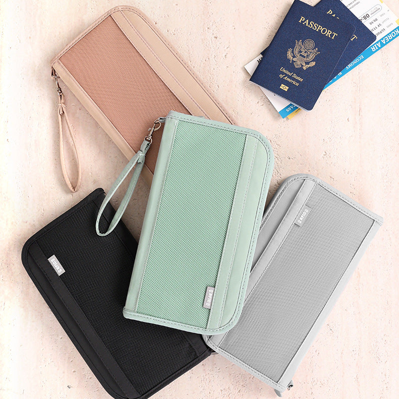 Pink Portable RFID Blocking Travel Passport Holder with Large Capacity V888-ELOSUNG13953