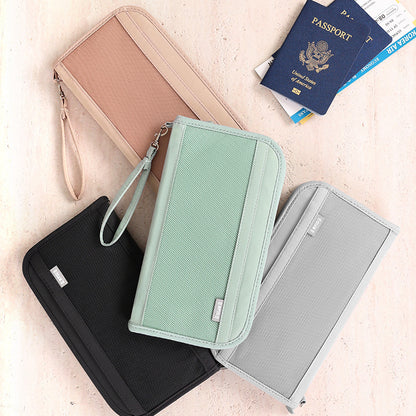 Pink Portable RFID Blocking Travel Passport Holder with Large Capacity V888-ELOSUNG13953