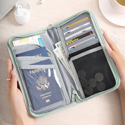 Pink Portable RFID Blocking Travel Passport Holder with Large Capacity V888-ELOSUNG13953