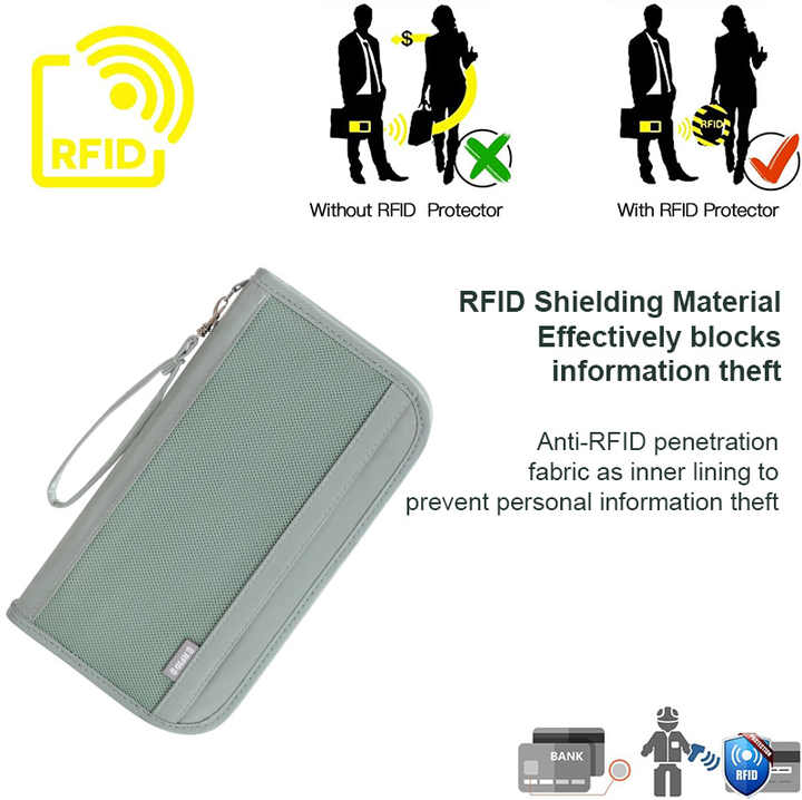 Pink Portable RFID Blocking Travel Passport Holder with Large Capacity V888-ELOSUNG13953