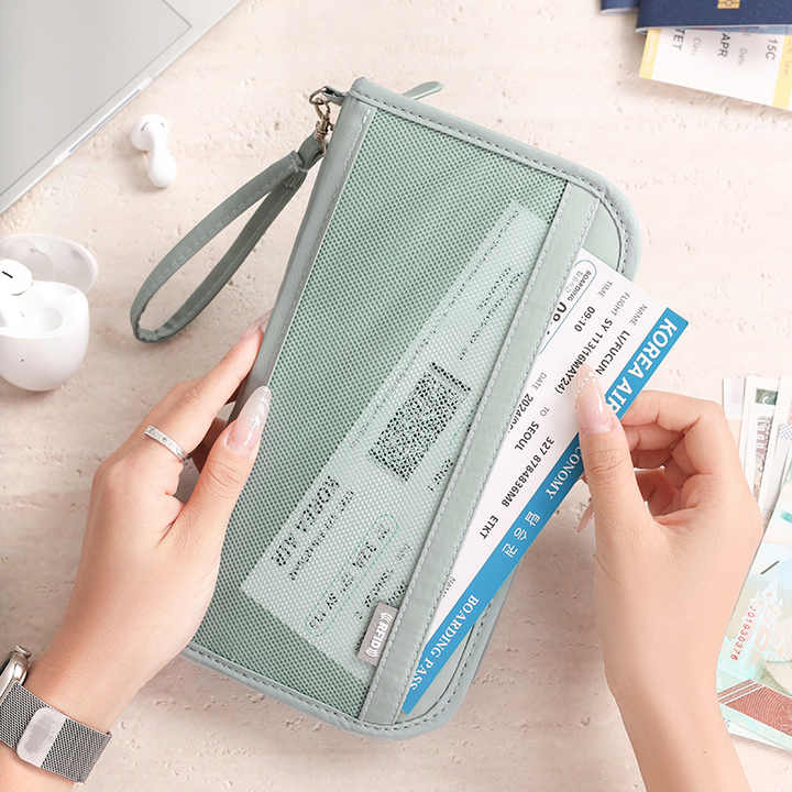 Pink Portable RFID Blocking Travel Passport Holder with Large Capacity V888-ELOSUNG13953