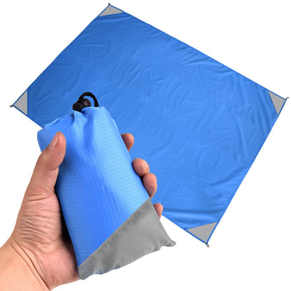 Blue And Grey Portable Waterproof Camping Mat - Foldable Picnic and Beach Blanket V888-ELOSUNG13965