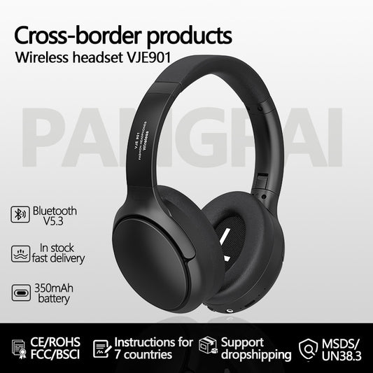 Black VJE901 Wireless Bluetooth Over-Ear Headphones with Active Noise Cancelling V888-ELOSUNG15082