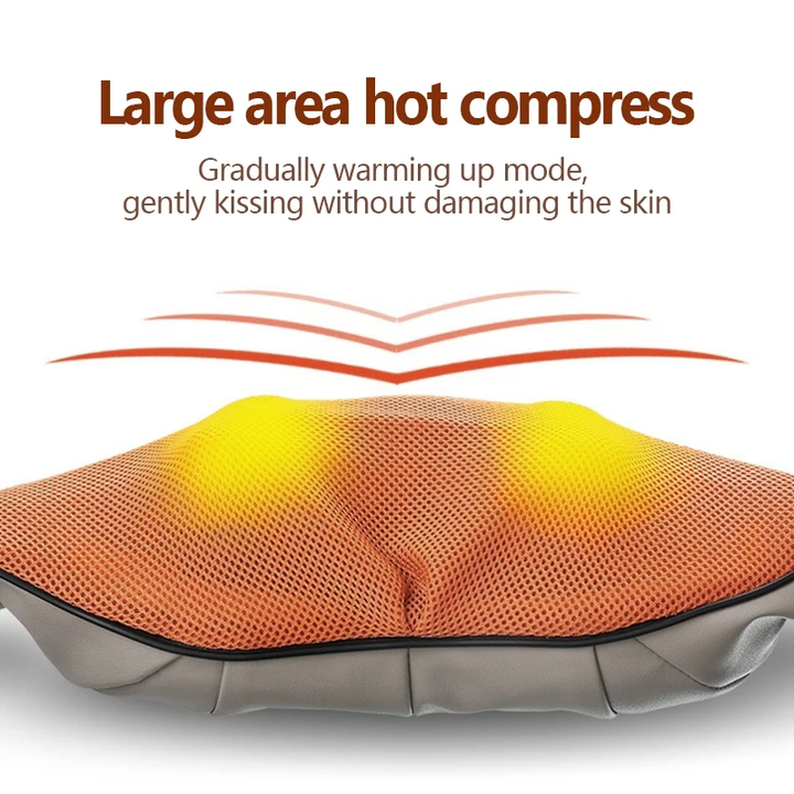 Blue Portable Kneading Neck and Shoulder Massager with Heat - Four-Button Design, USB Charging V888-ELOSUNG15098