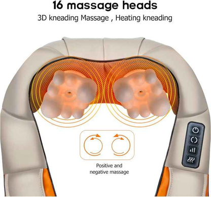 Portable Kneading Neck and Shoulder Massager with Heat - three-Button Design, Black V888-ELOSUNG15099