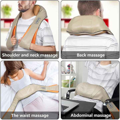 Portable Kneading Neck and Shoulder Massager with Heat - three-Button Design, Black V888-ELOSUNG15099