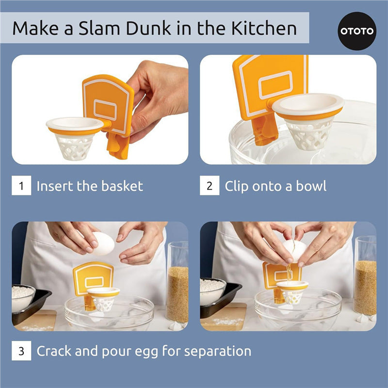 Dunk N' Egg - Fun and Innovative Basketball-Themed Egg Yolk Separator for Your Kitchen V888-ELOSUNG15105