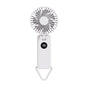White Portable Handheld Fan with 2000mAh Battery - 3-in-1 Design for Desk, Handheld, and Hanging Use (Model V888-ELOSUNG15127
