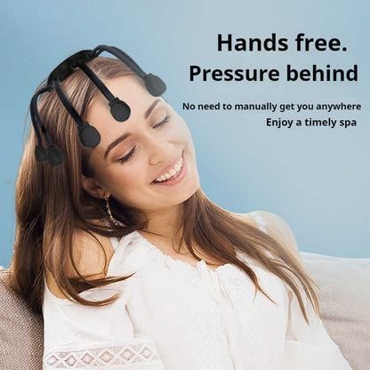 Black Standard B model [5 modes + vibration + timing] Multifunctional Electric Head Massager with 14 Nodes- V888-ELOSUNG15140