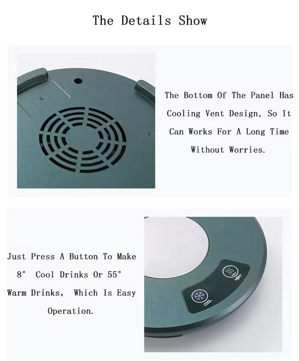 Green Multifunctional Cooling and Heating Cup with Mug - 10W Rapid Temperature Adjustment V888-ELOSUNG15147