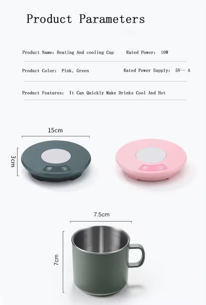 Green Multifunctional Cooling and Heating Cup with Mug - 10W Rapid Temperature Adjustment V888-ELOSUNG15147