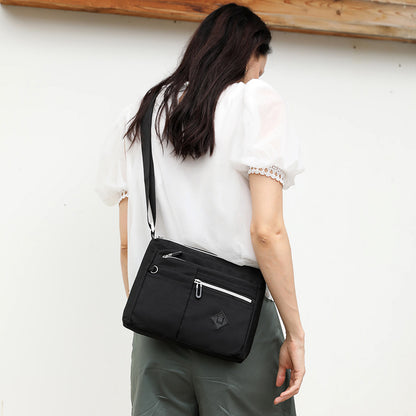 Lightweight Nylon Crossbody Shoulder Bag - Pink, Adjustable Strap, Multi-Pocket Design V888-ELOSUNG15154