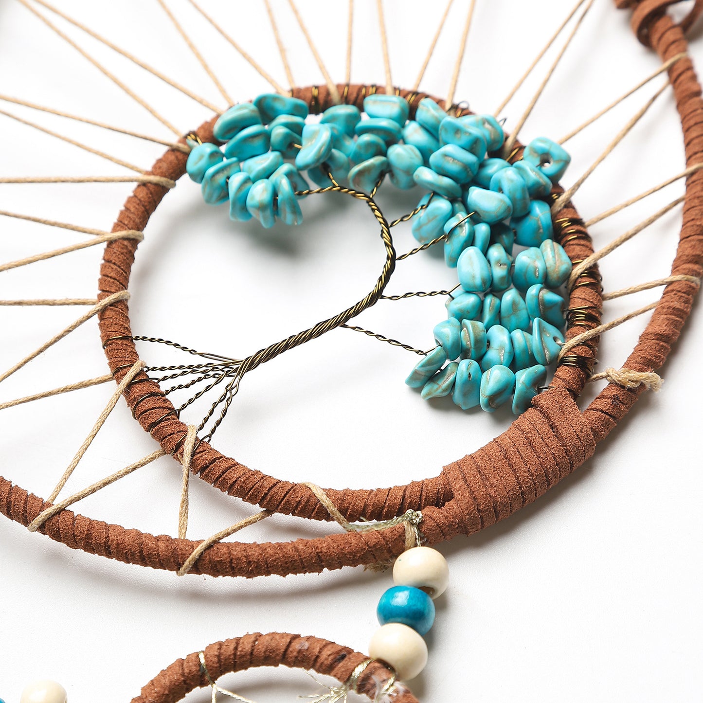 Handmade Dream Catcher with Feathers - Bohemian Wall Hanging Decorative Wind Chime V888-ELOSUNG15181
