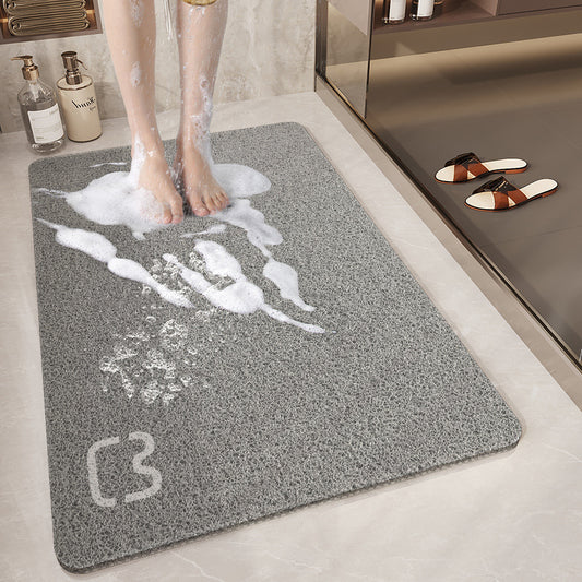 Cat Head Gray Non-Slip Loofah-Style Bathroom Mat -Quick-Dry and Soft 44*75cm V888-ELOSUNG15208