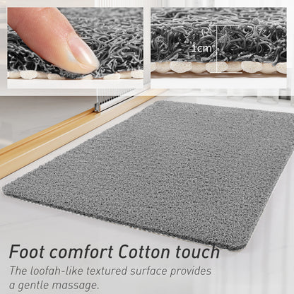 Cat Head Gray Non-Slip Loofah-Style Bathroom Mat -Quick-Dry and Soft 44*75cm V888-ELOSUNG15208