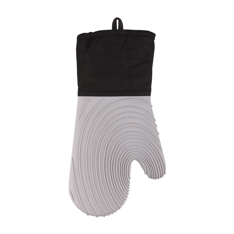 Gray Spiral Pattern Silicone Oven Mitts - Heat Resistant and Non-Slip Design (1 Pair/2 PCS) V888-ELOSUNG15238