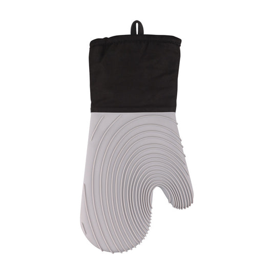 Gray Spiral Pattern Silicone Oven Mitts - Heat Resistant and Non-Slip Design (1 Pair/2 PCS) V888-ELOSUNG15238