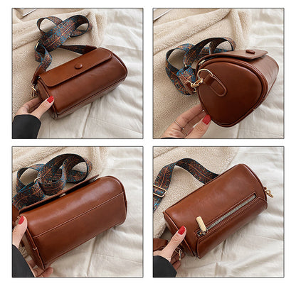 Coffee Vintage PU Leather Shoulder Bag with Adjustable Strap - Compact and Stylish V888-ELOSUNG15245