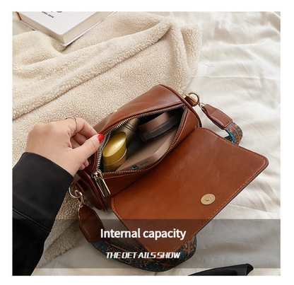 Coffee Vintage PU Leather Shoulder Bag with Adjustable Strap - Compact and Stylish V888-ELOSUNG15245