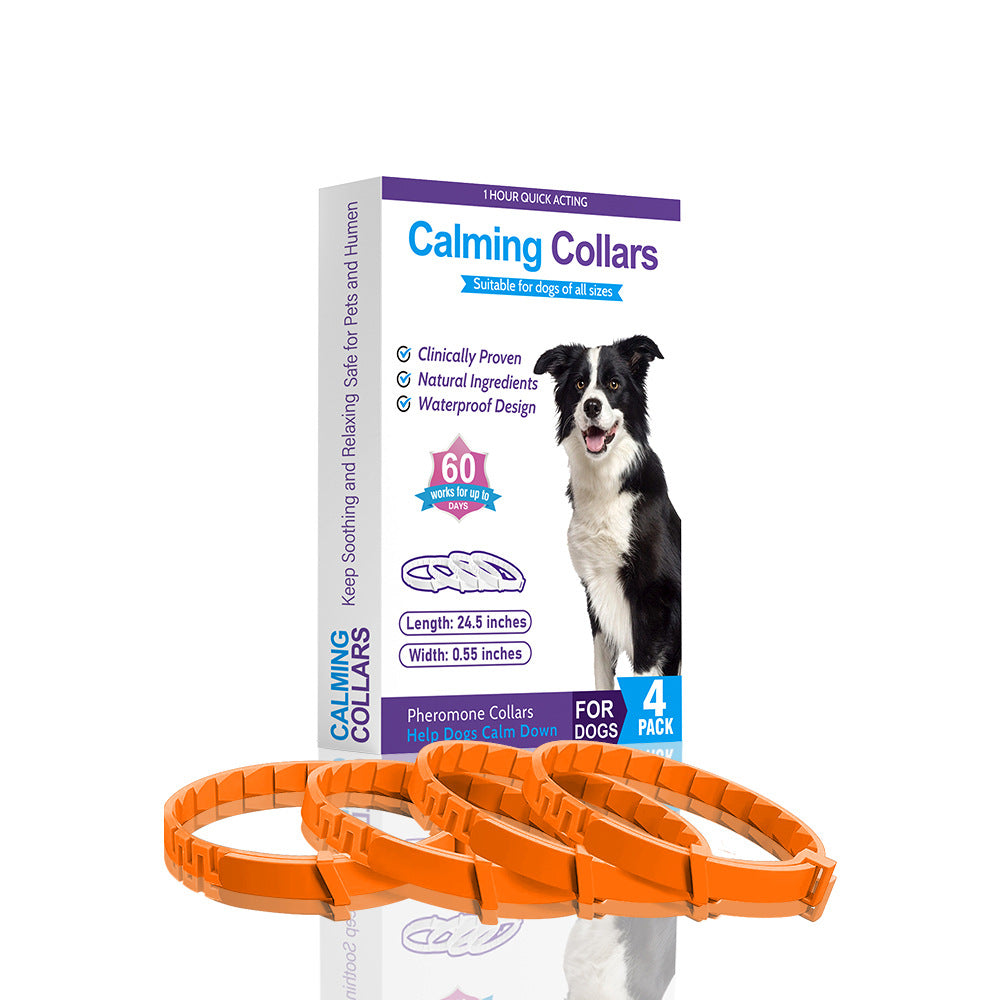 Orange Calming Collars for Dogs - Natural Stress Relief, Adjustable, 4 Pack V888-ELOSUNG15269