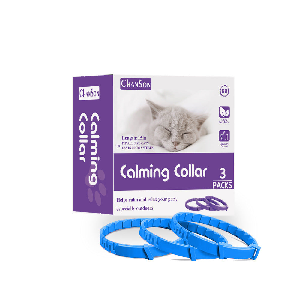 Blue Calming Collars for Cats - Natural Anxiety Relief, Adjustable, 3 Pack (2 set/6PCS) V888-ELOSUNG15278