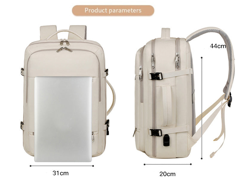 Large Capacity Travel Backpack with USB Charging Port - Black V888-ELOSUNG15301