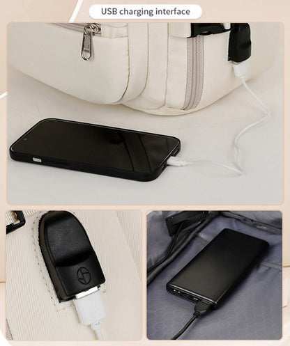 Large Capacity Travel Backpack with USB Charging Port - Black V888-ELOSUNG15301