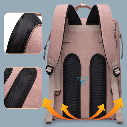Multifunctional Diaper Backpack with Mosquito Net and Insulated Pockets - Green V888-ELOSUNG15303