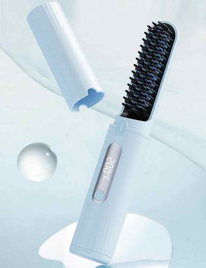 Cordless Hair Straightener Brush with Adjustable Temperature - Black V888-ELOSUNG15318